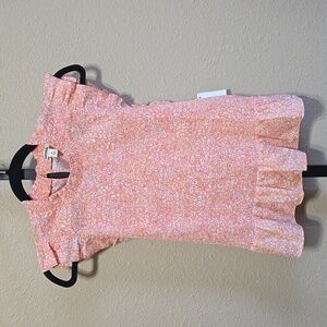 Goodthreads Pink Floral Ruffle Sleeve Top NWT